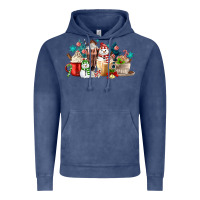 Vintage Denim christmas coffee Vintage Hoodie - MaliasSmallBusiness