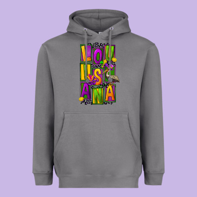Mardi Gras Louisiana Heavyweight Hoodie Designed By Fadigitalartstudio
