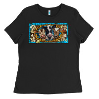Black western cow turquoise’s white flowers license plate template Ladies Tee - BarkalooDesign