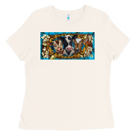 Bone western cow turquoise’s white flowers license plate template Ladies Tee - BarkalooDesign