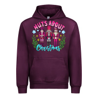 Mauve Wine Nuts About Christmas Urban Hoodie - CowhideDigitalArt