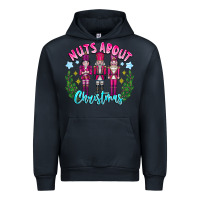 Navy Nuts About Christmas Urban Hoodie - CowhideDigitalArt