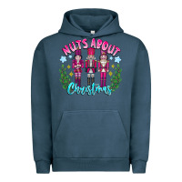 Pigment Midnight Navy Nuts About Christmas Urban Hoodie - CowhideDigitalArt