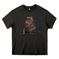 Asphalt Sea Lion Illustrations Heavy Core Tee - LillyAllenDesigns
