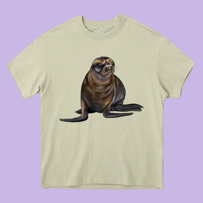 Sea Lion Illustrations Heavy Core Tee Designed By Lillyallendesigns