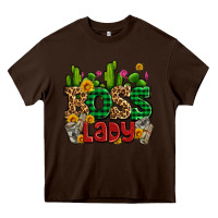 Chocolate Brown boss lady with money and cactus Heavy Core Tee - AdoDesignShop