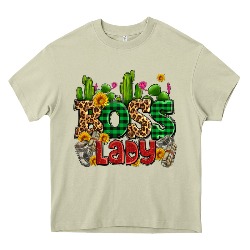 Boss Lady With Money And Cactus Heavy Core Tee by AdoDesignShop | Teevron