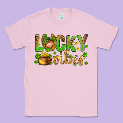St. Patricks Day Lucky Vibes Classic Tee Designed By Bundleandbundleshop