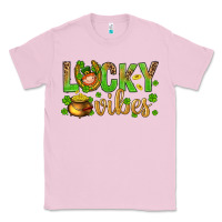 Bubblegum Pink St. Patricks day lucky vibes Classic Tee - BundleAndBundleShop