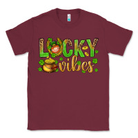 Burgundy St. Patricks day lucky vibes Classic Tee - BundleAndBundleShop