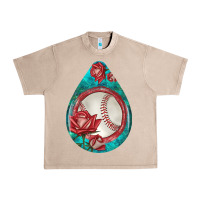 French Oak baseball and western roses teardrop  7 Urban Heavy Tee - BundleAndBundleShop