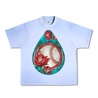 Grape Ice baseball and western roses teardrop  7 Urban Heavy Tee - BundleAndBundleShop