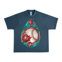 Midnight Navy baseball and western roses teardrop  7 Urban Heavy Tee - BundleAndBundleShop