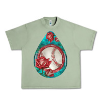 Oil Green baseball and western roses teardrop  7 Urban Heavy Tee - BundleAndBundleShop
