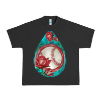 Pigment Black baseball and western roses teardrop  7 Urban Heavy Tee - BundleAndBundleShop