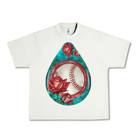Pistachio baseball and western roses teardrop  7 Urban Heavy Tee - BundleAndBundleShop