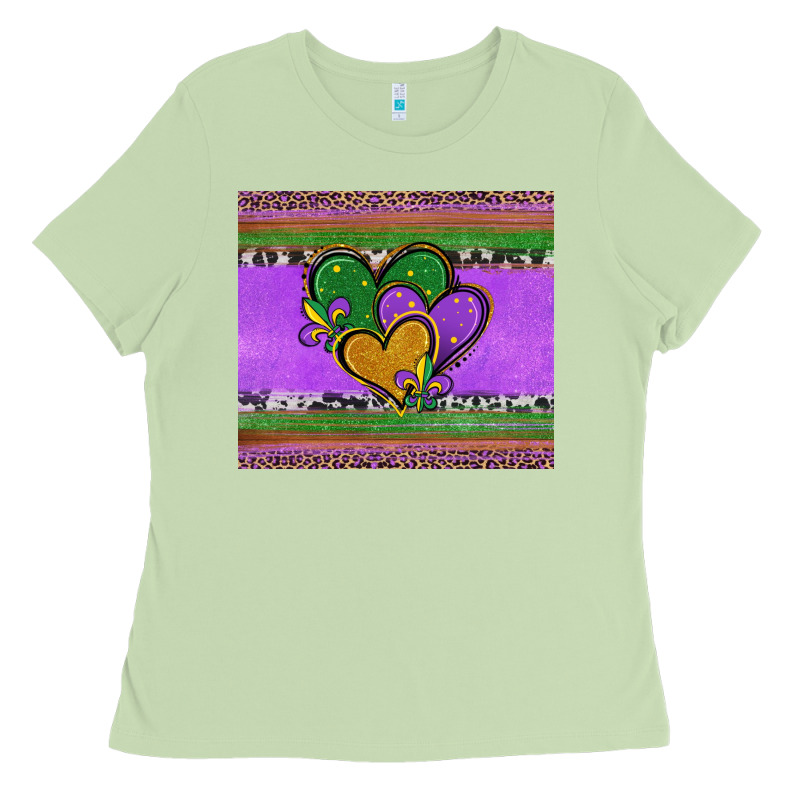 Mardi Gras Hearts And Fleur De Lis Ladies Tee by Jasminsmagicworld | Teevron