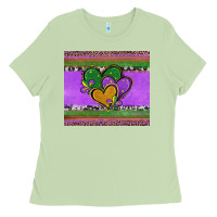 Matcha mardi gras hearts and fleur de lis Ladies Tee - Jasminsmagicworld