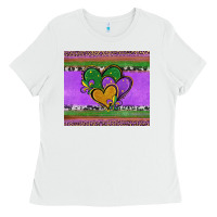 White mardi gras hearts and fleur de lis Ladies Tee - Jasminsmagicworld