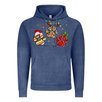 Vintage Denim christmas paws Vintage Hoodie - MaliasSmallBusiness
