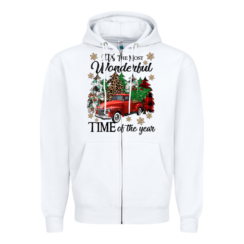 Its The Most Wonderful Time Of The Year Zipper Hoodie by CowGirlArtShop | Teevron