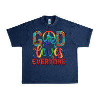 Navy Lgbtq God Loves Everyone With Unicorn Urban Heavy Tee - BundleAndBundleShop