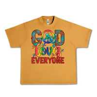 Peanut Butter Lgbtq God Loves Everyone With Unicorn Urban Heavy Tee - BundleAndBundleShop