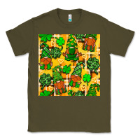 Army Green St. Patricks gnomies seamless pattern Classic Tee - BundleAndBundleShop