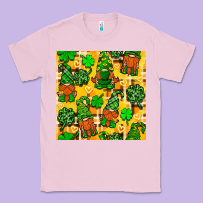 St. Patricks Gnomies Seamless Pattern Classic Tee Designed By Bundleandbundleshop