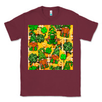 Burgundy St. Patricks gnomies seamless pattern Classic Tee - BundleAndBundleShop