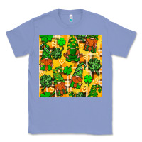 Colony Blue St. Patricks gnomies seamless pattern Classic Tee - BundleAndBundleShop