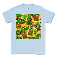 Dusty Blue St. Patricks gnomies seamless pattern Classic Tee - BundleAndBundleShop
