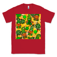 Red St. Patricks gnomies seamless pattern Classic Tee - BundleAndBundleShop