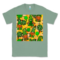 Sage St. Patricks gnomies seamless pattern Classic Tee - BundleAndBundleShop