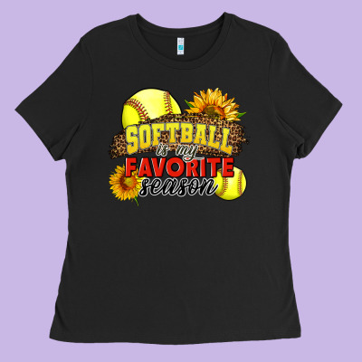Softball Is My Favorite Season Ladies Tee Designed By Lillyallendesigns