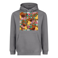 Storm chicken and chicks with flowers seamless pattern Heavyweight Hoodie - FaDigitalArtStudio