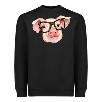 Black pig with glasses Heavyweight Sweatshirt - RanaPortraitStore