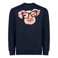 Navy pig with glasses Heavyweight Sweatshirt - RanaPortraitStore