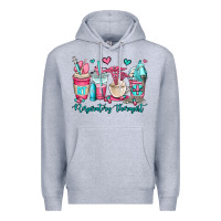 Heather Grey rt respiratory therapist coffee cups Premium Hoodie - OliviaCreatesArt