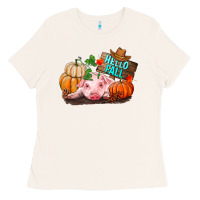 Bone Hello fall pig Ladies Tee - RanaPortraitStore