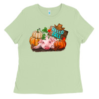 Matcha Hello fall pig Ladies Tee - RanaPortraitStore