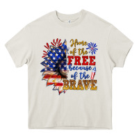 Cream home of the free because of the brave Heavy Core Tee - NancyCooperArtShop
