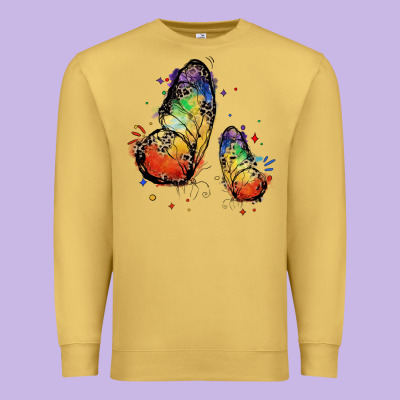 Rainbow Butterfly Pride Premium Sweatshirt Designed By Fadigitalartstudio