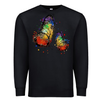 Black rainbow butterfly pride Premium Sweatshirt - FaDigitalArtStudio