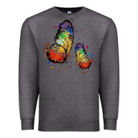 Charcoal Heather rainbow butterfly pride Premium Sweatshirt - FaDigitalArtStudio