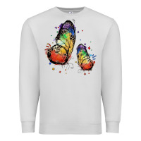 Dove Grey rainbow butterfly pride Premium Sweatshirt - FaDigitalArtStudio