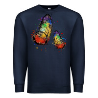 Navy rainbow butterfly pride Premium Sweatshirt - FaDigitalArtStudio