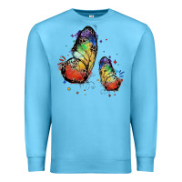 Ocean Blue rainbow butterfly pride Premium Sweatshirt - FaDigitalArtStudio