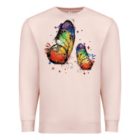 Pale Pink rainbow butterfly pride Premium Sweatshirt - FaDigitalArtStudio