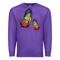 Purple rainbow butterfly pride Premium Sweatshirt - FaDigitalArtStudio